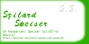 szilard speiser business card